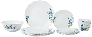 Borosil Larah Opalware Dinner Set, Bone-Ash Free, 19 Pieces