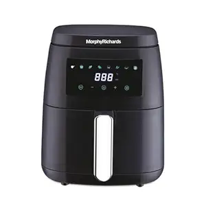 Morphy Richards Digital Air Fryer For Home|1500W With Digital Control|Dual Fan Technology|Adjustable Time & Temperature Control|Voltage Fluctuation Protection|2-Yr Warranty By Brand|Black, 5 liter