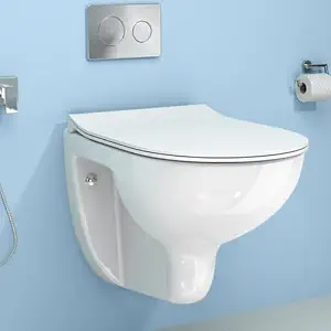 WASSMIST Commode Toilet | Western Commode For Toilet | P-Trap Outlate | SoftClose Toilet Seat