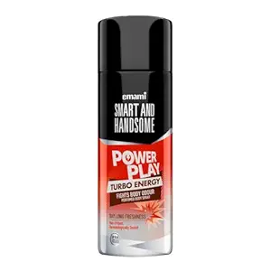 Smart And Handsome Power Play Turbo Energy Perfumed Body Spray For Day Long Freshness,150ml, Dermatologically Tested, Non-Irritant Formula, Zesty Orange & Grounding Base of Patchouli with Black Pepper