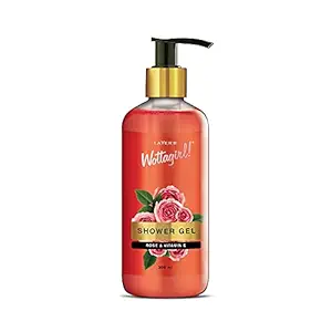 Layer'r Wottagirl Shower Gel Rose & Vitamin E | Non-Toxic and Paraben Free | For Women, 300ML