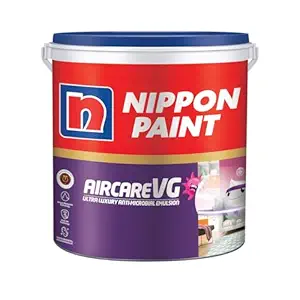 Nippon Paint AirCare VG Interior Emulsion Paint(10L, White, Sheen Finish)-Safe Paint for Kids, Pregnant women & Allergic People w/Formaldehyde Absorbing Technology-For Home, Kids Living Room-10 Ltr