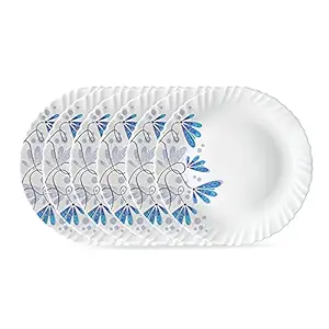 Larah by BOROSIL Twilight 6 Pcs Opalware Plate Set (Dia - 10 inch), White