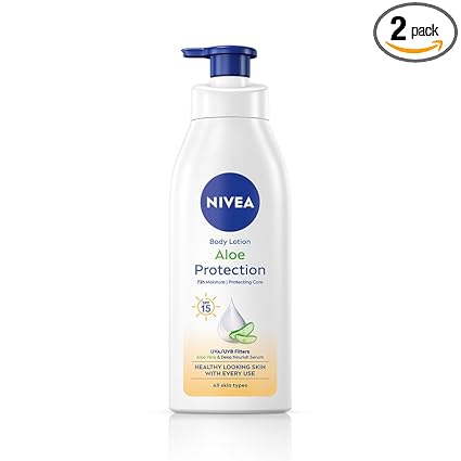 NIVEA Aloe Protection Body Lotion 400 ml | UVA UVB filters | 72H Moisturization| Aloe Vera Extracts | Dep Moisture Serum | Men and Women | All Skin Type