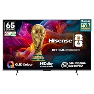 Hisense 164 cm (65 Inches) 4K Ultra HD Smart QLED TV | Dolby Vision Atmos, HDR10+ Adaptive | 144 Hz Game Mode Pro | AI 4K Upscaler | VIDAA OS | 65E7Q PRO (Charcoal Grey)