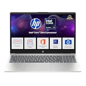 HP 15, Intel Core Ultra 5 125H, 12 Tops (16GB DDR5, 512GB SSD) FHD, IPS, 15.6''/39.6cm, Win11, M365 Basic* Office24, Silver, 1.65kg, fd1254TU, Intel Graphics, FHD Camera w/Shutter, AI Powered Laptop