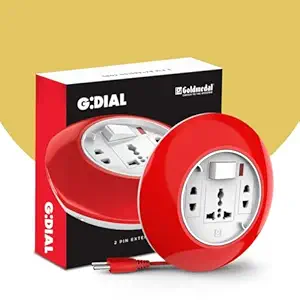 Goldmedal G-Dial 2 Pin Plug 5-Meter Extension Cord | Universal Socket & 2-Pin Sockets | Master Switch with Indicator | Ultra-Smooth Rotation | Extension Board for Home & Office |-Pack of 1