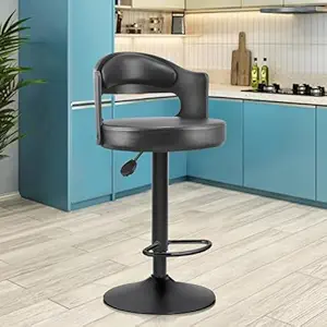 ASTRIDE Amica High Bar Chair for Home Kitchen Stool in Black | 2 Years Warranty | [Upgraded Rust-Proof Heavy Duty Base]