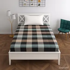 Cotton Mattress Cover or Protector with Zipper/Chain Single Bed (4x6 feet) Color Multicolor Pack of 1Pc (48x72x6 Inch)