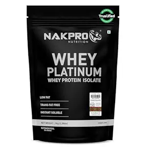 NAKPRO PLATINUM 100% Whey Protein Isolate | 28g Protein, 6.36g BCAA | Easy Mixing, Low Carbs, Easy Digesting Whey Protein Supplement Powder for Men, Women & Athletes (1 Kg, Chocolate)