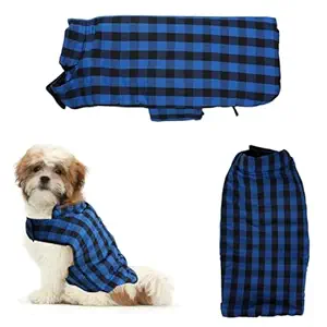 Sage Square Winter Coloured Dog Coat - All-Weather Protection, Windproof, Waterproof Cozy Fleece Lining, Adjustable Straps, Durable, Stylish, Comfortable, Jacket (Blue & Black, Extra Small)