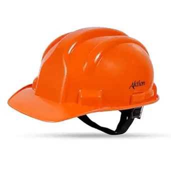 Aktion AK H02_WHT Safety Helmets Rachet Type, Color: Orange, Pack of 2, IS 2925:1984
