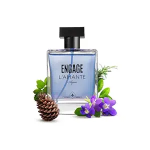 Engage Gift Set - Moments Luxury Perfume Gifts for Men, L'amante Aqua 100ml, Long Lasting Smell Men Perfume, Pack of 1, EDT Fragrance Scent, Best Secret Santa Gift Set by ITC, Eau De Toilette for Man