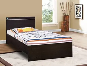 DELITE KOM | 1 Year Warranty | Single Bed, Jazz Engineered Wood Bed Without Storage, Wooden Bed (77x37 Inches) | Installation Included | Color - Flowery Wenge | Good for Bedroom