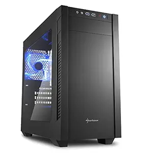 Sharkoon S1000 Window Mid Tower PC Computer Case I Support Mini-ITX, Micro-ATX Motherboard I Acrylic Side Panel with 2 x 120 mm Fan (pre-Installed) - Black
