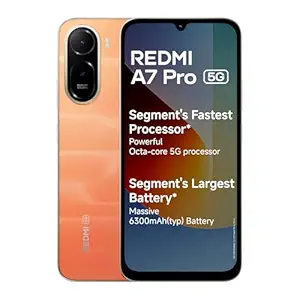 REDMI A7 Pro 5G (Sunset Orange, 4GB RAM,128GB Storage) | Segment's Fastest Processor | Segment's Largest Battery | Segment's Largest & Smoothest 6.9in 120Hz Display