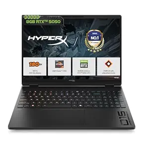 HP HyperX OMEN 15, AMD Ryzen 7 260, 8GB-RTX 5050, 24GB DDR5 (Upgradeable), 1TB SSD, 180Hz, 2.5K, 500 nits, 3ms resp time, 15.3''/38.9cm, Win11, Office24, Black, 2.42kg, gb0038AX, RGB, AI Gaming Laptop