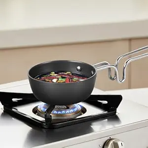 Borosil 11 cm Hard Anodized Tadka Pan | Aluminium Grade 3003 | Glossy Exterior & Matt Interior | Even Heat Distribution | Easy to Clean | 5 Years Warranty