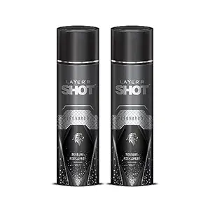 Layer'r Shot Leonardo Mens Body Spray 2 x 120ml Each | Long-Lasting Premium Exotic Fragrance For Body & Clothes | Perfect For Daily Use | Gift For Him