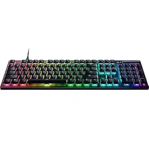 Razer Deathstalker V2 Gaming Keyboard: Low-Profile Linear Red Optical Switches-Ultra-Durable Coated Keycaps-Multi-Functional Media Button&Media Roller-Chroma Rgb-Black-Rz03-04500100-R3M1,USB