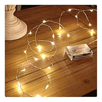 MoonlitDreams 30 LED 3 Meter Waterproof Copper Wire Fairy String Lights Battery Powered for Indoor Outdoor Decoration, Diwali, Christmas, Bedroom, Warm White (Pack of 1)