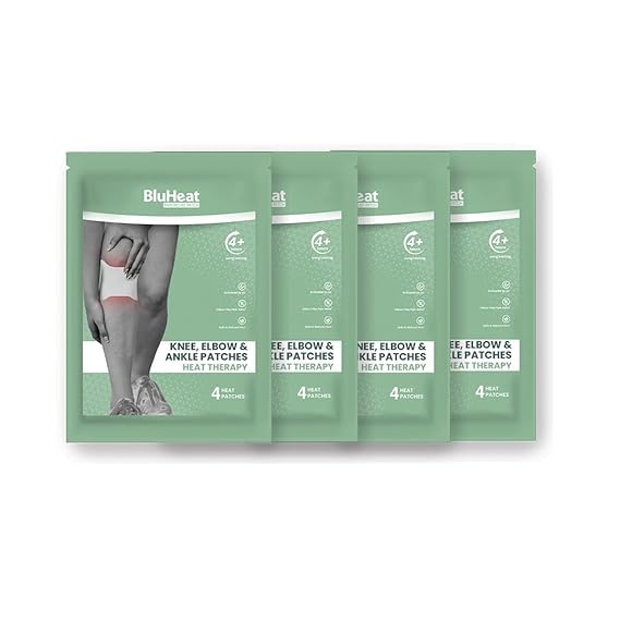 Pain Relief Patches for Knee, Elbow & Ankle (pack of 4 pcs) 4+ hours of Heat Therapy || Safe and Natural Odour Free Air-Activated Long-Lasting Substitution for Hot Water Bags All Skin Types