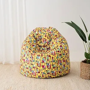 Wakefit Bean Bag Cover XXL | 3 Months Warranty | Canvas Bean Bag Without Beans | Shaw,Yellow