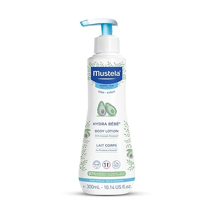 Mustela Hydra Bebe Body Lotion with Avocado 300ml | Baby Cream & Moisturizer for Face & Body | Baby Body Lotion for Newborns 0–5 Years | Organic Skincare | Ideal for Normal Skin