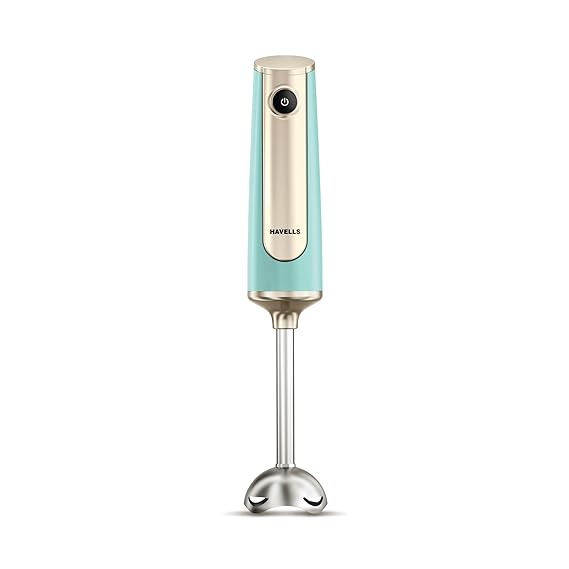 Havells CRAFT Hand Blender|50% Quieter Operation|Easy Blending with 300 Watt Power|Food Grade Material - SS304 Shaft and Blade|Ergonomic One Button Operation|2Yrs Manufacturer Warranty(Blue & Gold)