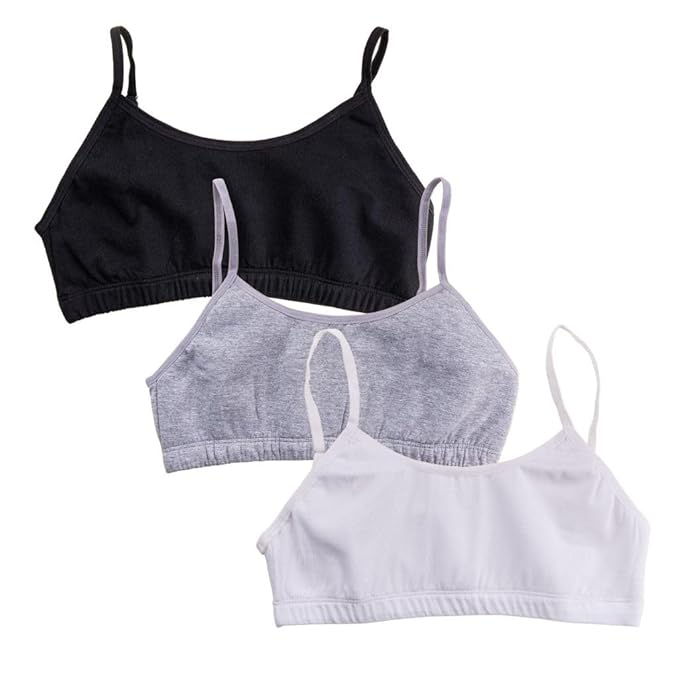 Adira | Beginners Bra for Girls 13-14 Years | Flat Padding for Nipple Coverage | Comfortable Strecthy Cotton | Comfy-Breathable Beginners Bra & Super Soft Material | Pack of 3