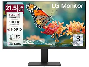 LG 22U401A 54.61 cm (22 Inch) Full HD (1920x1080) VA Monitor with 100Hz, 5ms (GtG),VGA, HDMI, 3-Side Virtually Borderless Design, sRGB 99% (Typ.), HDR 10, 1ms MBR, Reader Mode, Flicker Safe (2026)