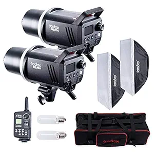 GODOX MS200 Studio Light Kit 200Ws GN53 5600K | Bowens Mount Portable Monolight | Built-in GODOX 2.4G Wireless System | 150W Modeling Lamp | Outstanding Power Output Stability (MS200 Kit)