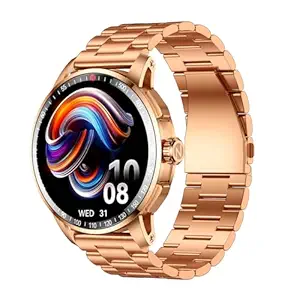 itel Unicorn Max Smartwatch with 1.43" AMOLED Display, 1000 Nits Brightness, AI Voice Assistant, Bluetooth V5.3, IP68 Waterproof, 200+ Watch Faces, 100+ Sports Modes (Copper Gold)