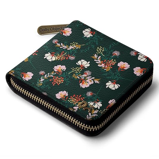 DailyObjects Women's Zip Wallet | Made with Vegan Leather Material | Carefully Handcrafted | Holds up to 8 Cards | Slim and Easy to Fit in Pocket | Coin Pocket with Button Closure