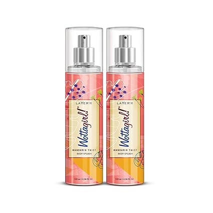 Layer'r Wottagirl Mandarin Twist Body Splash for Women | Long Lasting Fragrance (135ml) (Pack of 2)