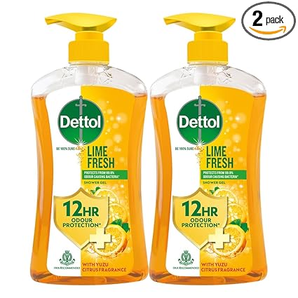 Dettol Body Wash and Shower Gel, Lime fresh-500ml,Pack Of 2
