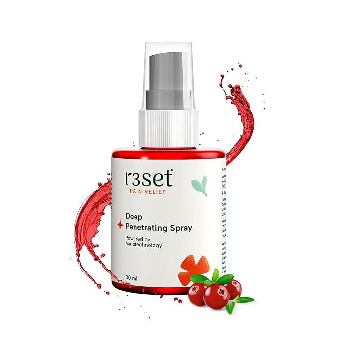 R3SET Herbal Pain Relief Spray | Instant Relief from Muscle, Back, Knee, Arthiritries & Joint Pain | | Fast Acting, Deeper Action | Boswellia, Wintergreen & Eucalyptus Oils - 30ml