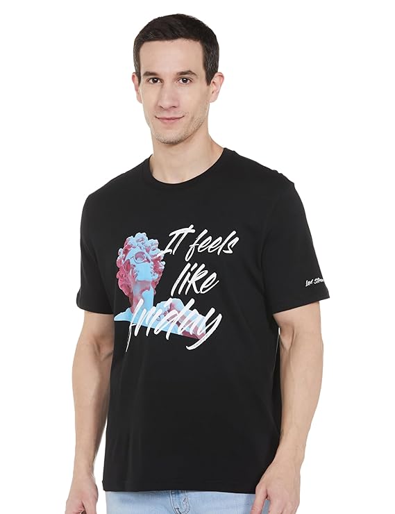 Levi's Men's Cotton Regular Black Graphic Regular T-Shirt