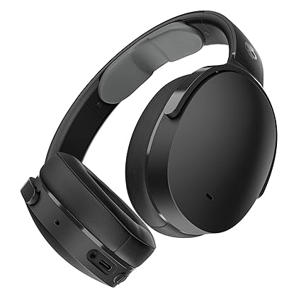 Skullcandy Hesh ANC Wireless Bluetooth Over-Ear Headphones with Mic, 100 dB Active Noise Cancellation, 40mm Drivers, 22Hr Battery + Rapid Charge, Foldable Noise Cancelling Headphones Black