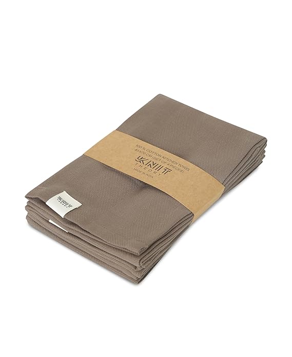 Cloth for Cooking | Cotton Hand Towel for Drying Dishes | 70x45 cm Tea Towels | Highly Absorbent for Cleaning & Quick Drying of Plates| Kitchen Towel (Set of 4 Pieces), KTKT012