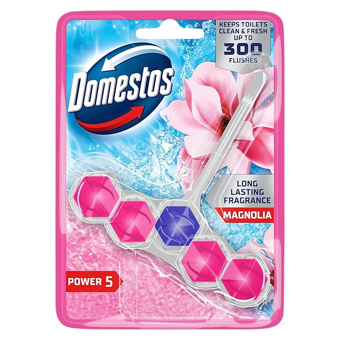 Domestos Toilet Cleaner Pink Magnolia | Floral Fragrance | Germ-Kill & Stain Removal | 50ML