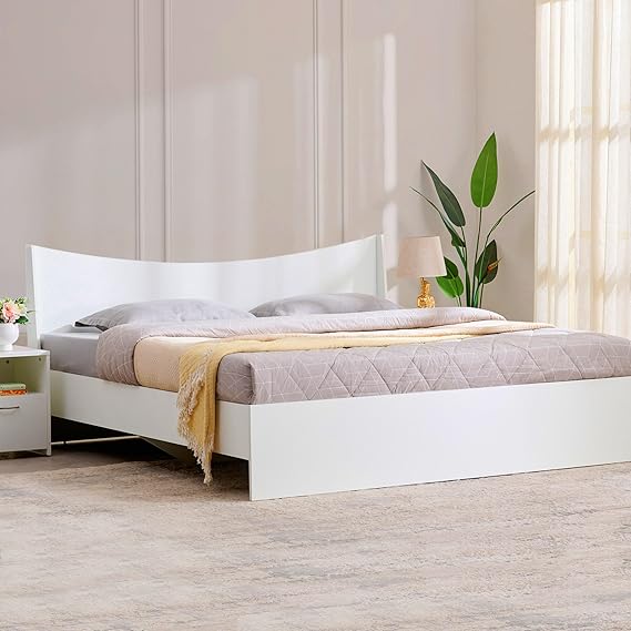 Home Centre | Helios Alton | Engineered Wood | King Beds | White | 1 Year Warranty