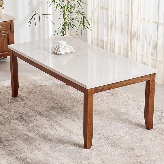 Home Centre | Giza | Faux Marble Top | 8 Seater Tables | Grey | 1 Year Warranty