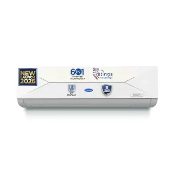 Carrier 1.5 Ton 3 Star Flexicool Inverter Split AC (Copper, Convertible 6-in-1 with Smart Energy Display, Insta Cool, Auto Clean, PM 2.5 Filter, 2026 Model, ESTER EDGE Gxi- CAI18EE3R36F1, White)