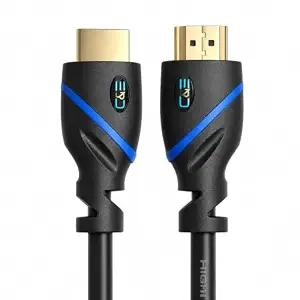 C&E Latest Technology 4K HD HDMI Cable 30 AWG (12ft) High Speed 3D Full HD 1080p Support (3.6 Meters) Compatible HD TV, Blu-ray, Xbox, PS4/3, PC, Fire TV- Black (2 Pack) CNE33241