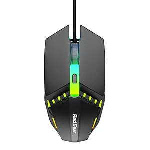 Redgear A-10 Wired Gaming Mouse with RGB LED, Lightweight and Durable Design, DPI Upto 2400, Compatible with Windows.