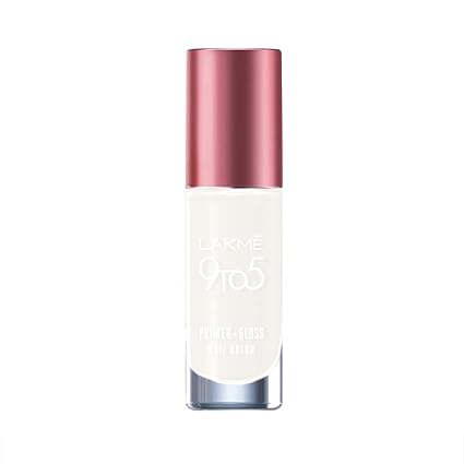 LAKM 9To5 P+G Glossy Finish Nail Color Marble White 6Ml