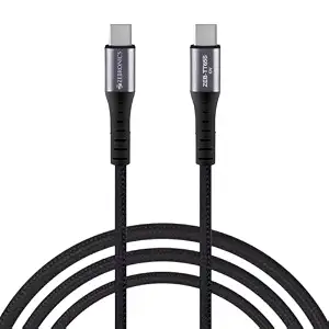 ZEBRONICS TT65S Type C - Type C Braided Cable, 65 Watts PD, Rapid Charging Cable, Charge & Sync, 1M, Compatible with iPhone 15 | Samsung | OnePlus | Xiaomi | Realme | Oppo (Black)