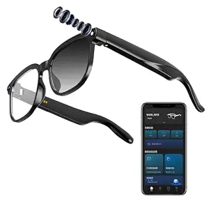 AI Smart Glasses with Camera and Bluetooth, 1080P HD Recording Glasses, Smart Translation Glasses, Real-time Translation, Suitable for Travel, Sports, and vlogging.