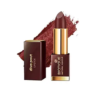 Biotique Natural Makeup Diva Pout Lipstick, Cinnabar Tease, 4g